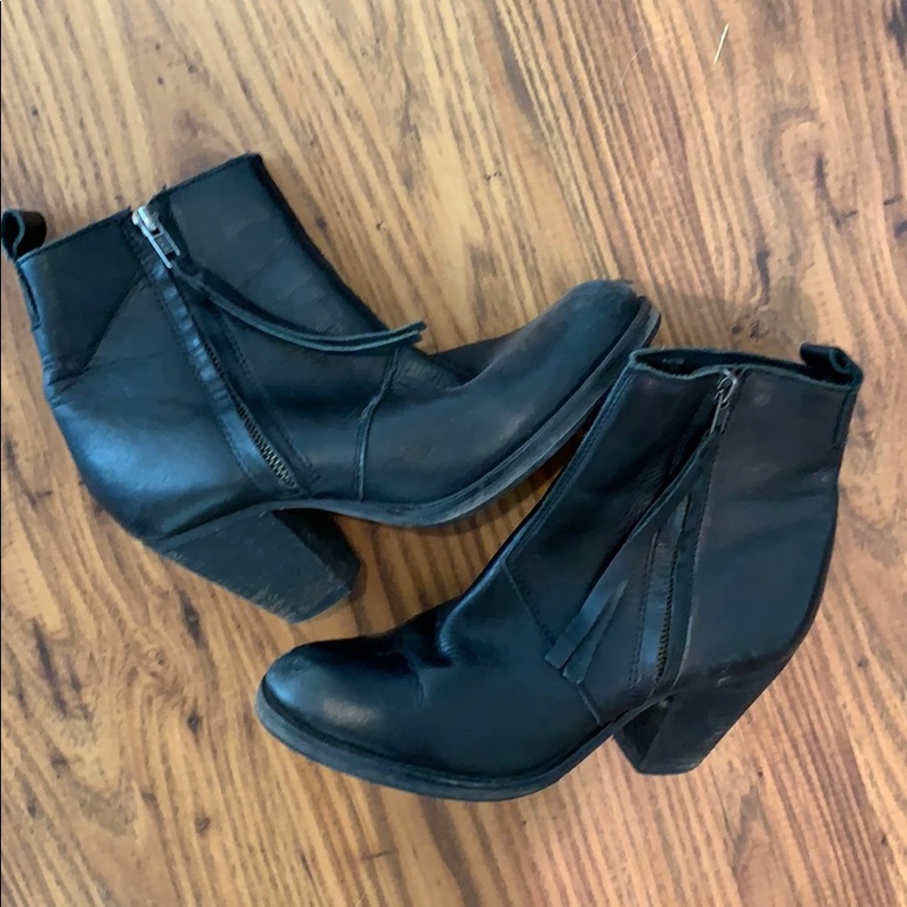 Black leather boots